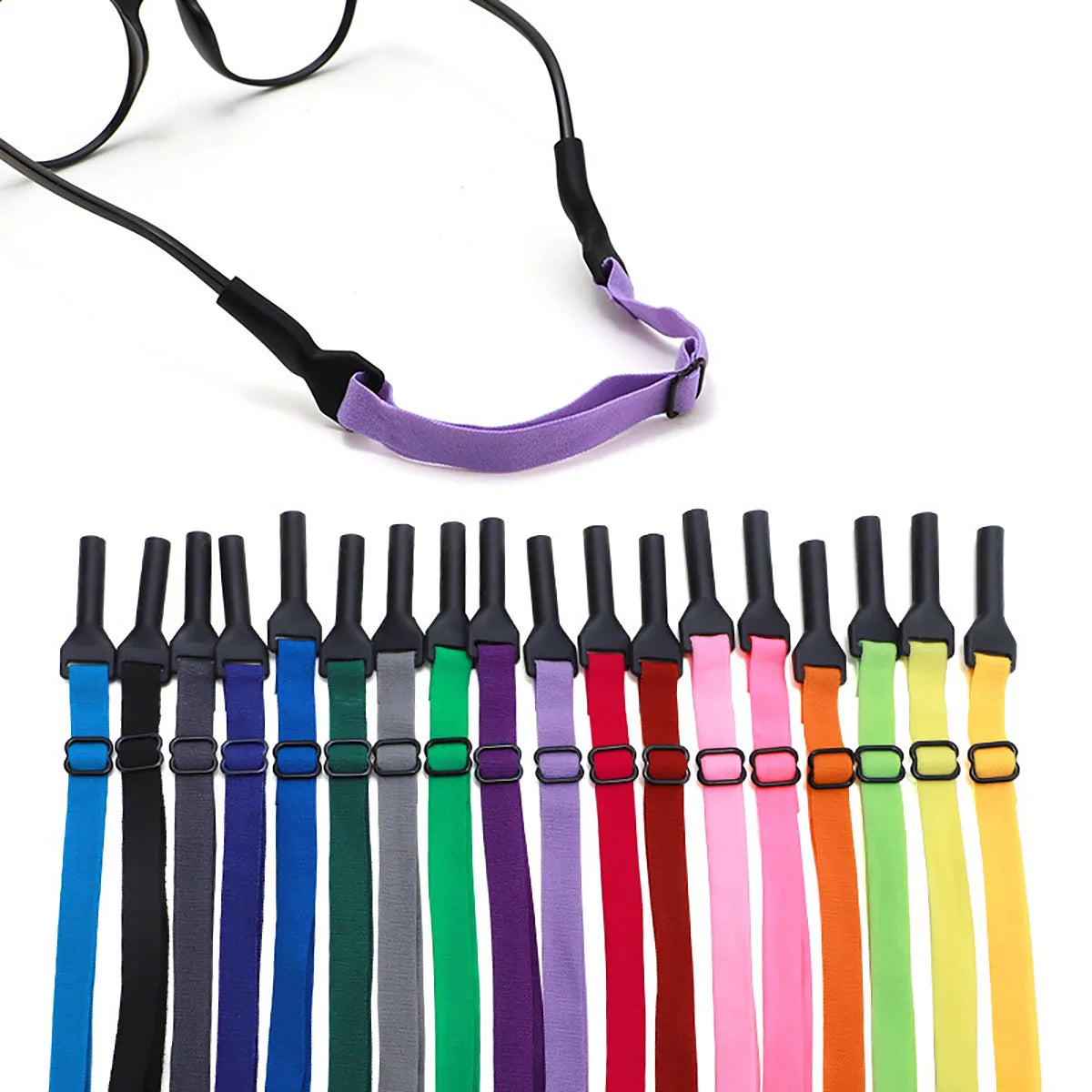 2Pcs Glasses Chain Adjustable Size Elastic Rope Glasses Strap Sport Non Slip and anti Drop Fixer Glasses Cord