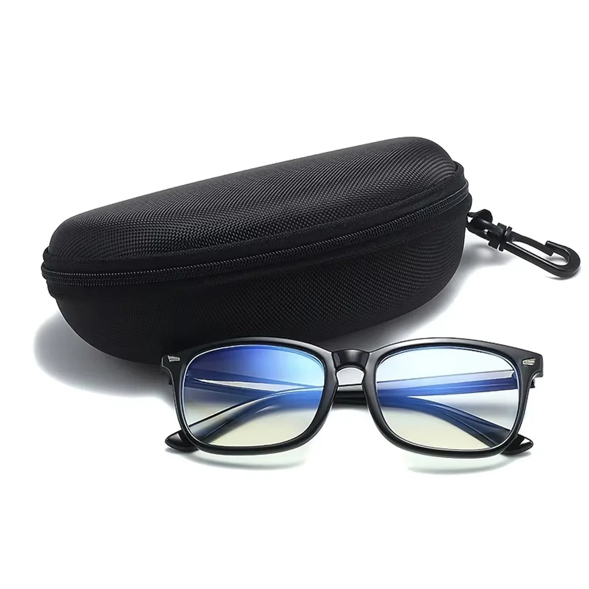 1PC Portable Zipper Style Glasses and Sunglasses Box Hard School Glasses Accessories Glasses Box with Hooks and Hooks Zipper