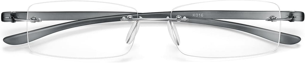 Anti-Blue Light Frameless Reading Glasses Lightweight Anti-Fatigue Lenses Reading Universal for Men and Women