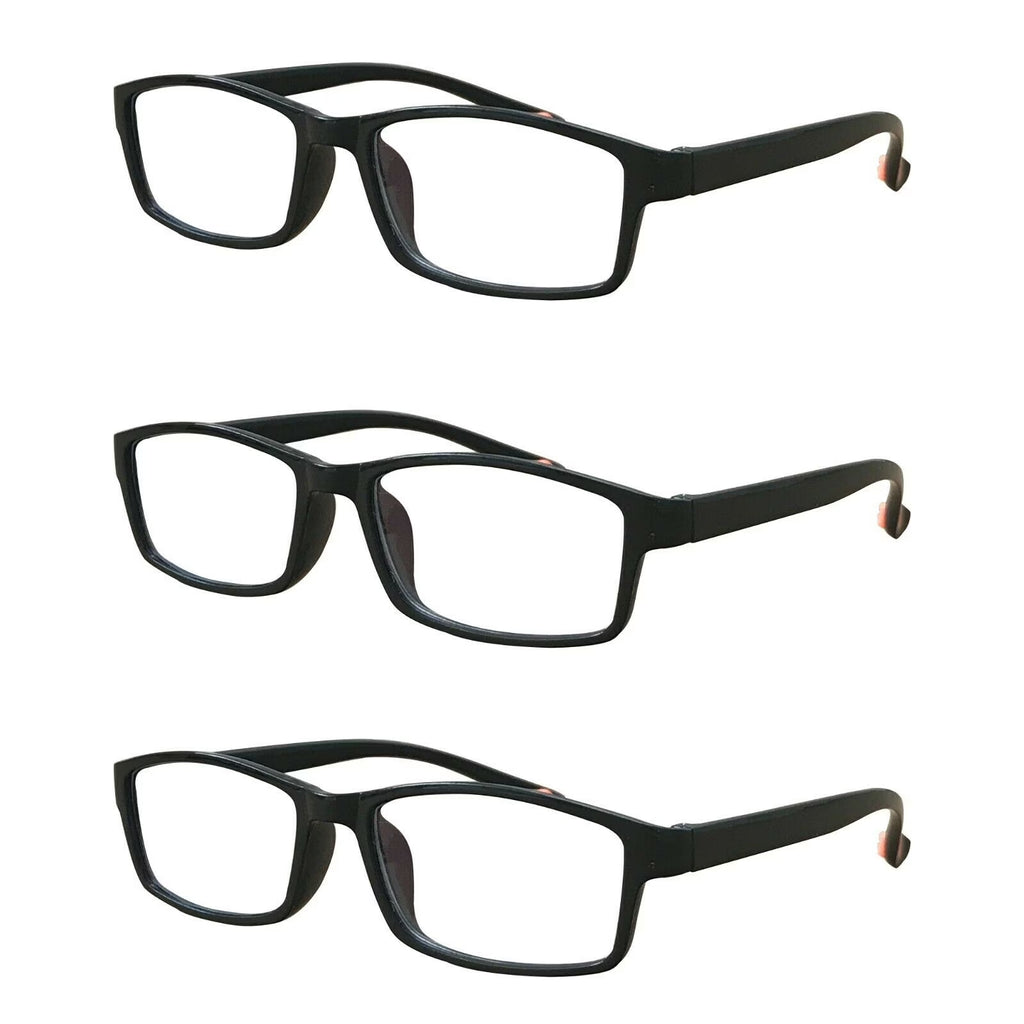 3 Packs Mens Womens Rectangle Reading Glasses Blue Light Blocking Readers +1.50