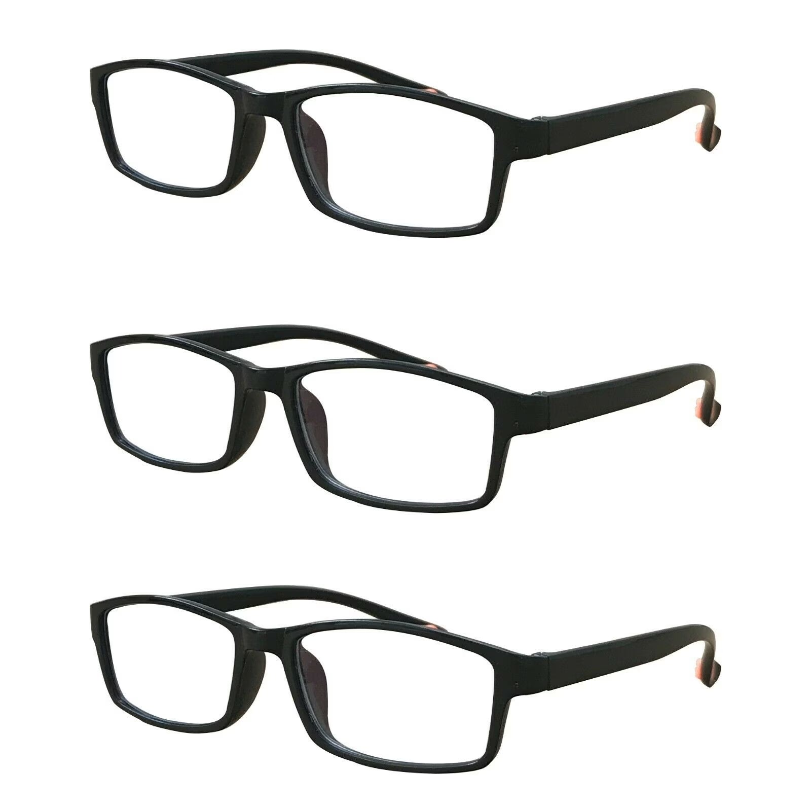 3 Packs Mens Womens Rectangle Reading Glasses Blue Light Blocking Readers +1.50