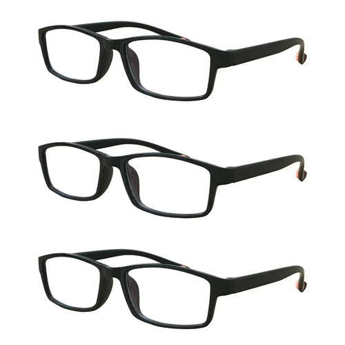 3 Packs Mens Womens Rectangle Reading Glasses Blue Light Blocking Readers +1.50
