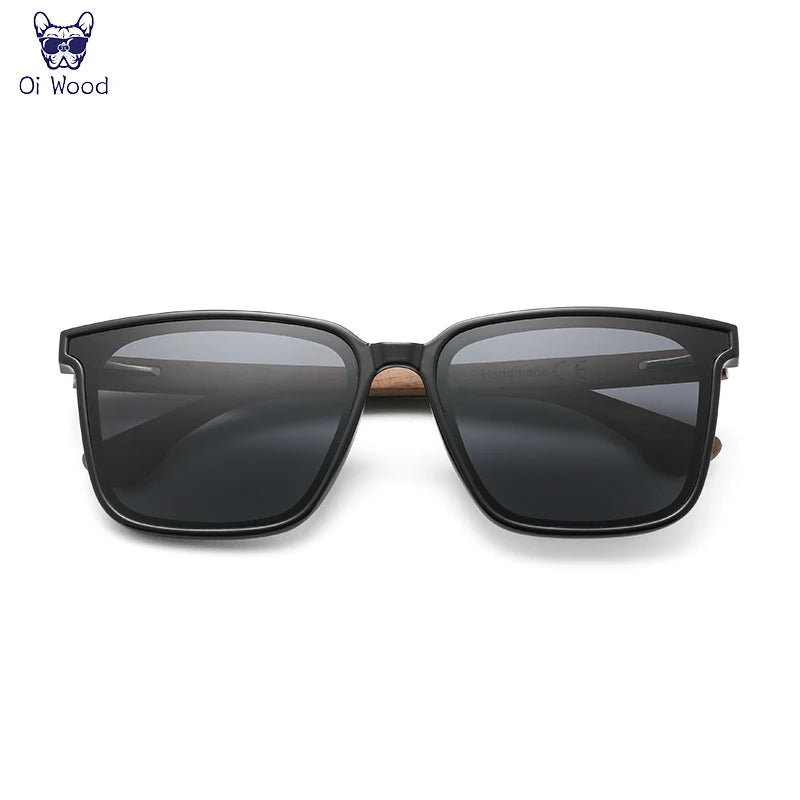 Men Women Square Sunglasses Wooden Eyeglasses Polarized Blue Lenses Mens Glasses Luxury Eyewear