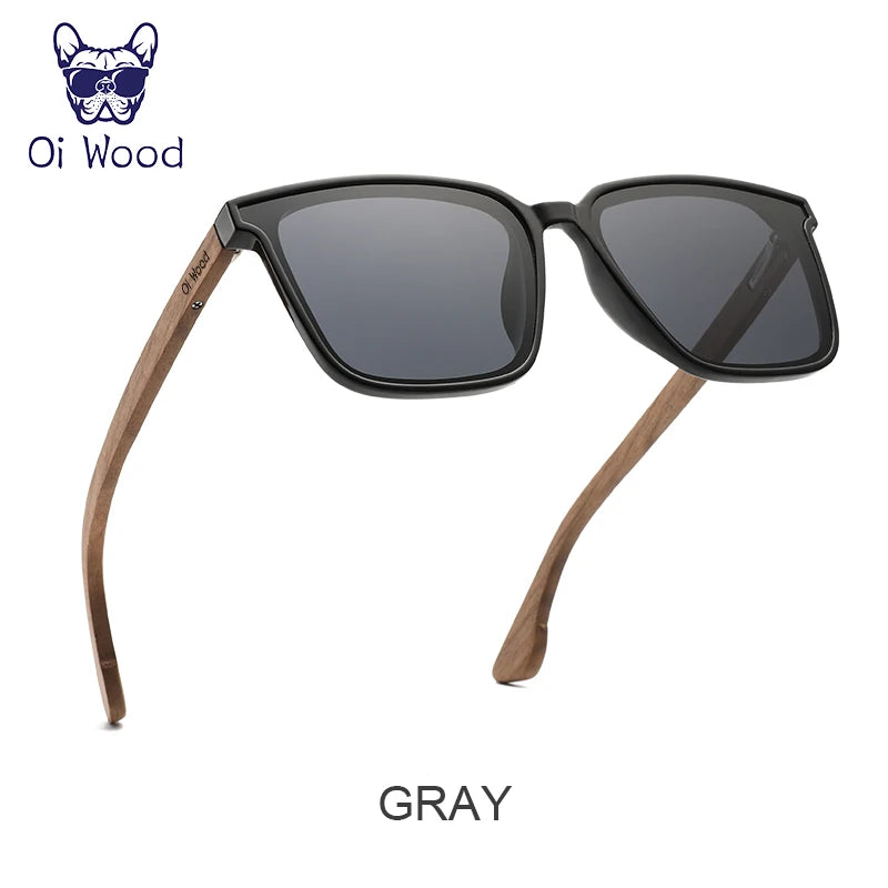 Men Women Square Sunglasses Wooden Eyeglasses Polarized Blue Lenses Mens Glasses Luxury Eyewear