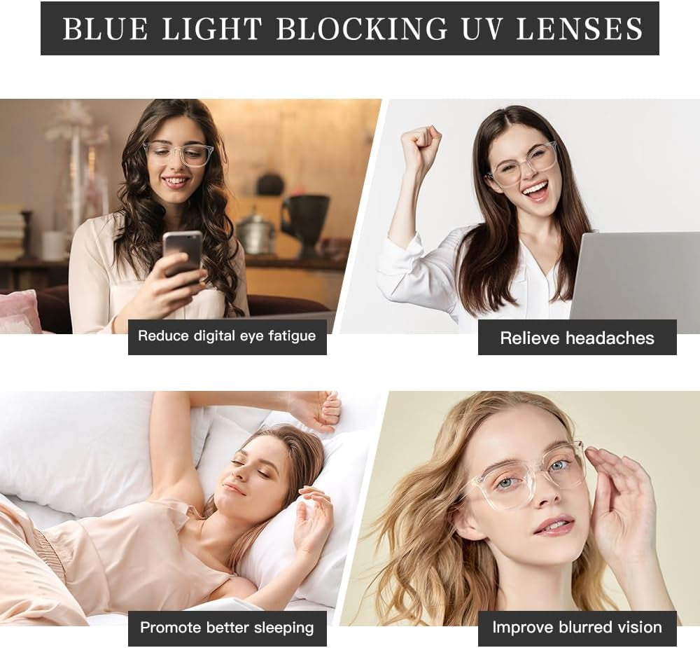 Blue Light Glasses for Woman Men,Blue Light Blocking Glasses,Clear Glasses