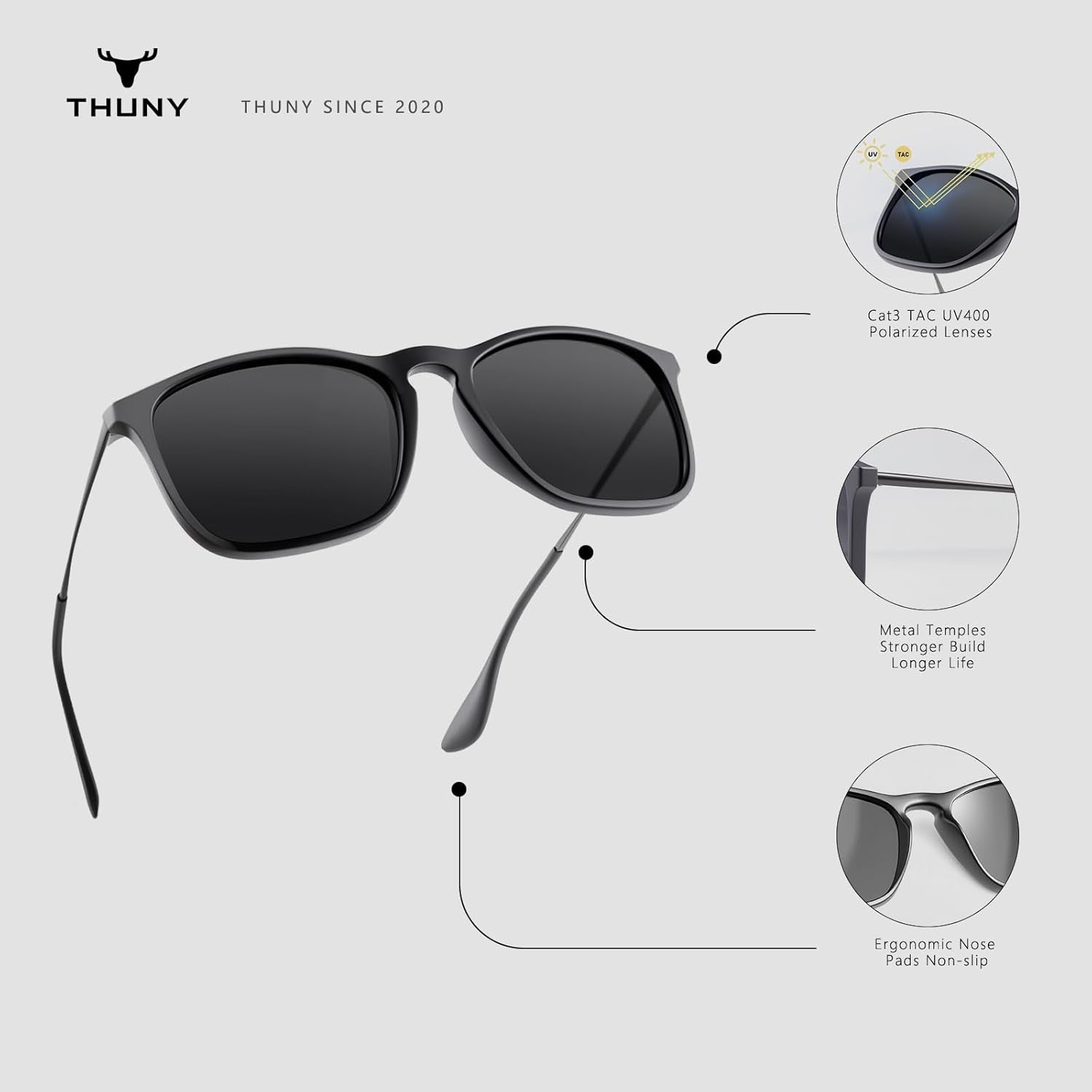 Sunglasses Men Polarized Sunglasses for Men Women,Uv400 Protection Retro Sun Glasses for Driving Fishing