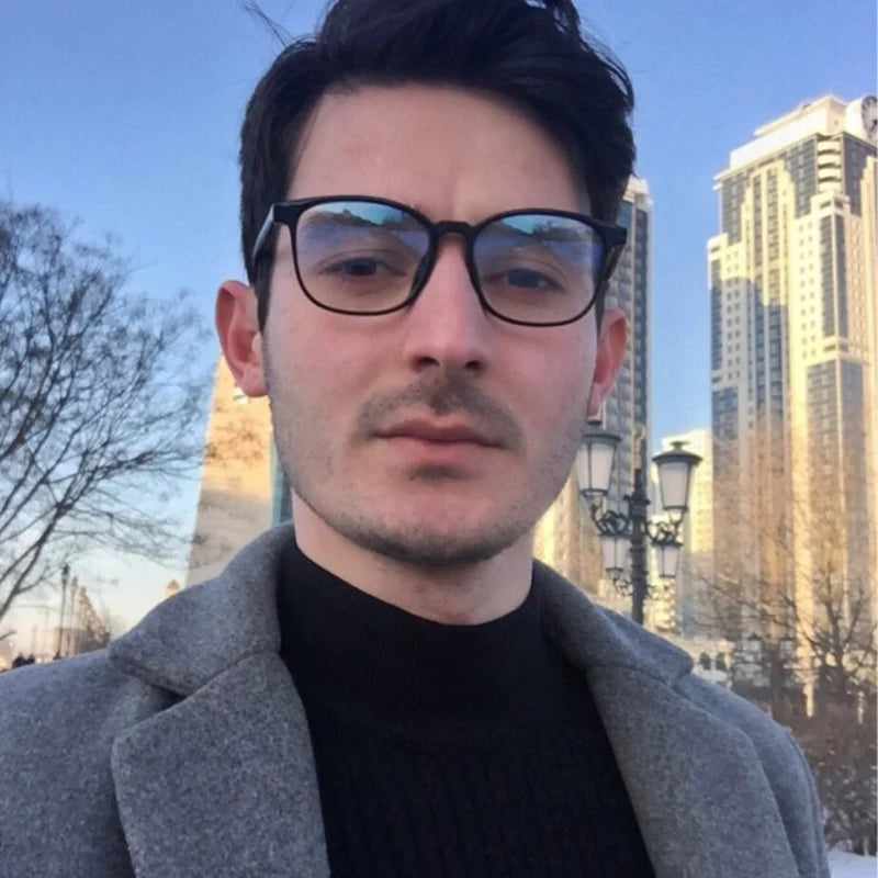 RMM Retro Mens Glasses Frame Fashion Computer Eyeglasses Frame Women Anti-Blue Light Transparent Clear Pink Plastic Glasses