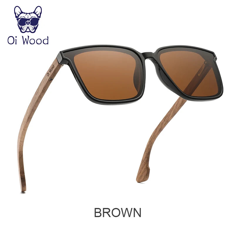Men Women Square Sunglasses Wooden Eyeglasses Polarized Blue Lenses Mens Glasses Luxury Eyewear