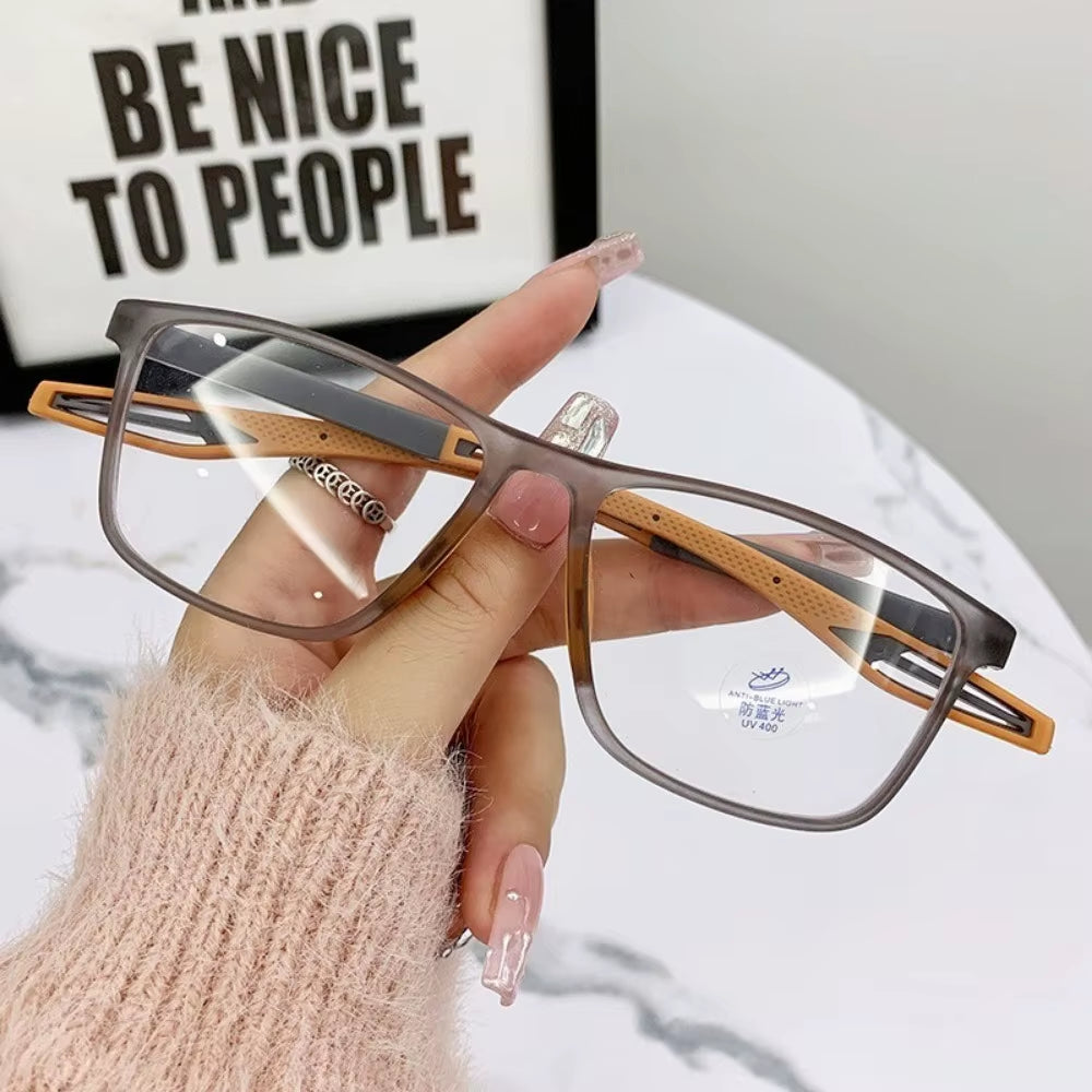 Fashion TR90 Reading Glasses for Men Spring Leg Sports Presbyopia Glasses anti Blue Light Glasses +100 ~+400