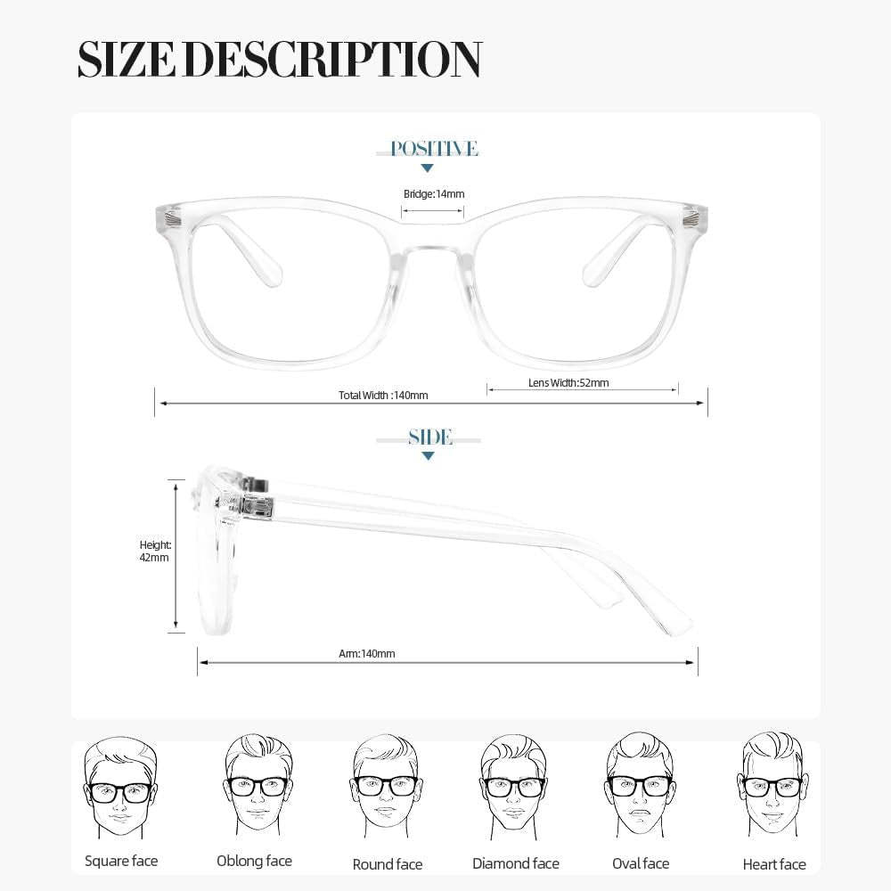 Blue Light Glasses for Woman Men,Blue Light Blocking Glasses,Clear Glasses