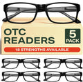 2.5 Professional Reading Glasses for All Day - Computer Readers with Blue Light Protection - Value Pack