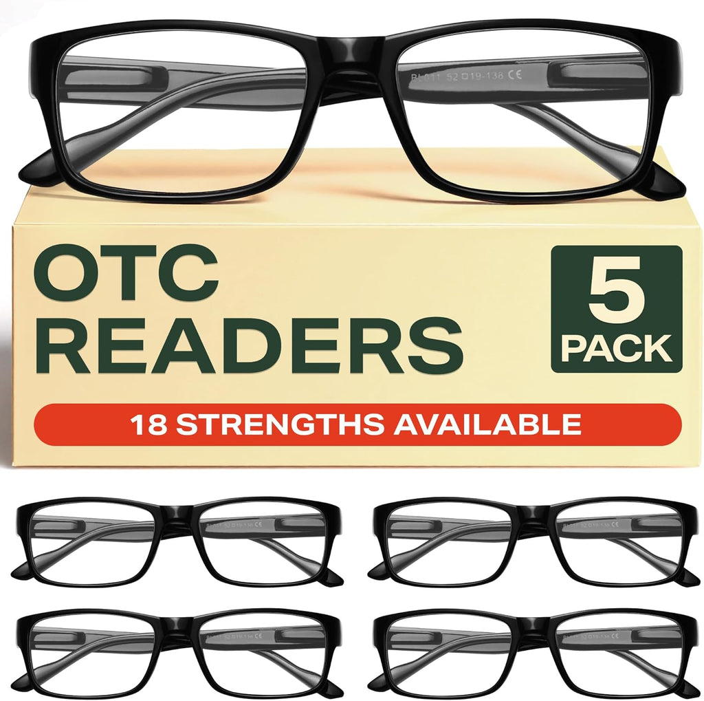 Professional Reading Glasses for All Day - Computer Readers with Blue Light Protection - Value Pack