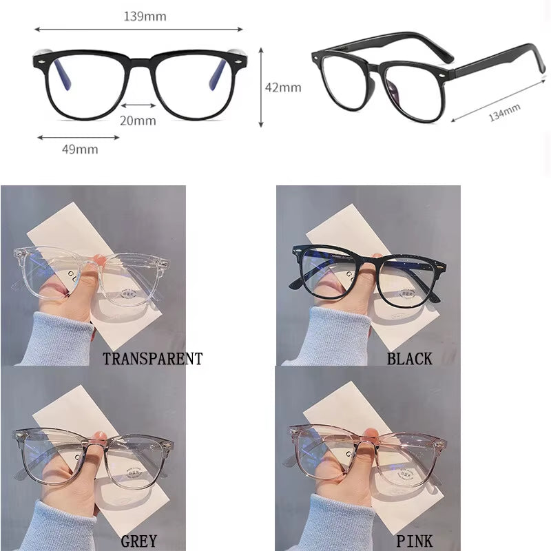Anti-Blue Light Glasses Ladies Flat Mirror Blu-Ray Computer Goggles Retro Glasses Frame Women'S Square Frame