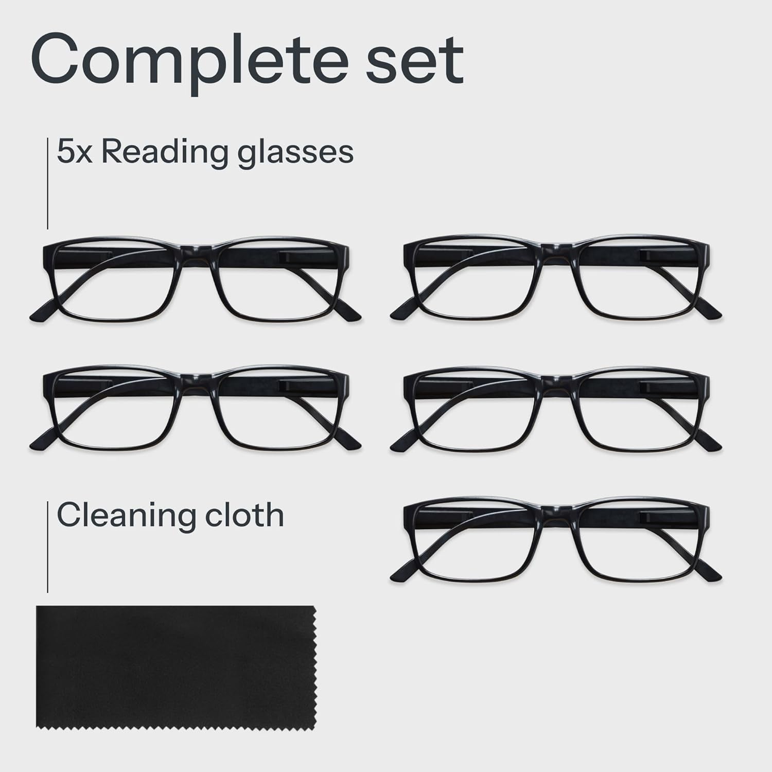 2.5 Professional Reading Glasses for All Day - Computer Readers with Blue Light Protection - Value Pack