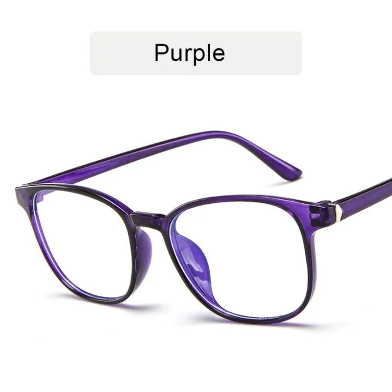 RMM Retro Mens Glasses Frame Fashion Computer Eyeglasses Frame Women Anti-Blue Light Transparent Clear Pink Plastic Glasses