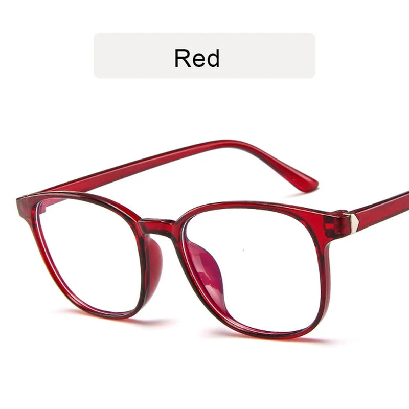 RMM Retro Mens Glasses Frame Fashion Computer Eyeglasses Frame Women Anti-Blue Light Transparent Clear Pink Plastic Glasses
