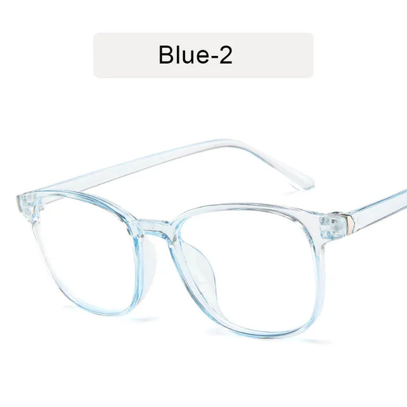 RMM Retro Mens Glasses Frame Fashion Computer Eyeglasses Frame Women Anti-Blue Light Transparent Clear Pink Plastic Glasses