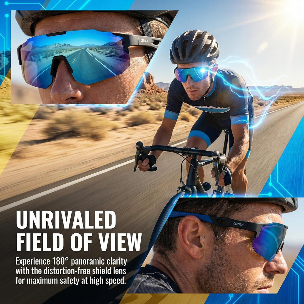 Polarized Sports Sunglasses for Men Women, Sunglasses for Teens Baseball, Biking, Cycling with UV400 Protection