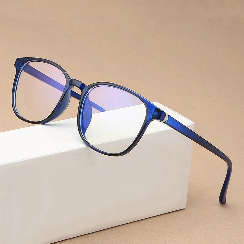 RMM Retro Mens Glasses Frame Fashion Computer Eyeglasses Frame Women Anti-Blue Light Transparent Clear Pink Plastic Glasses