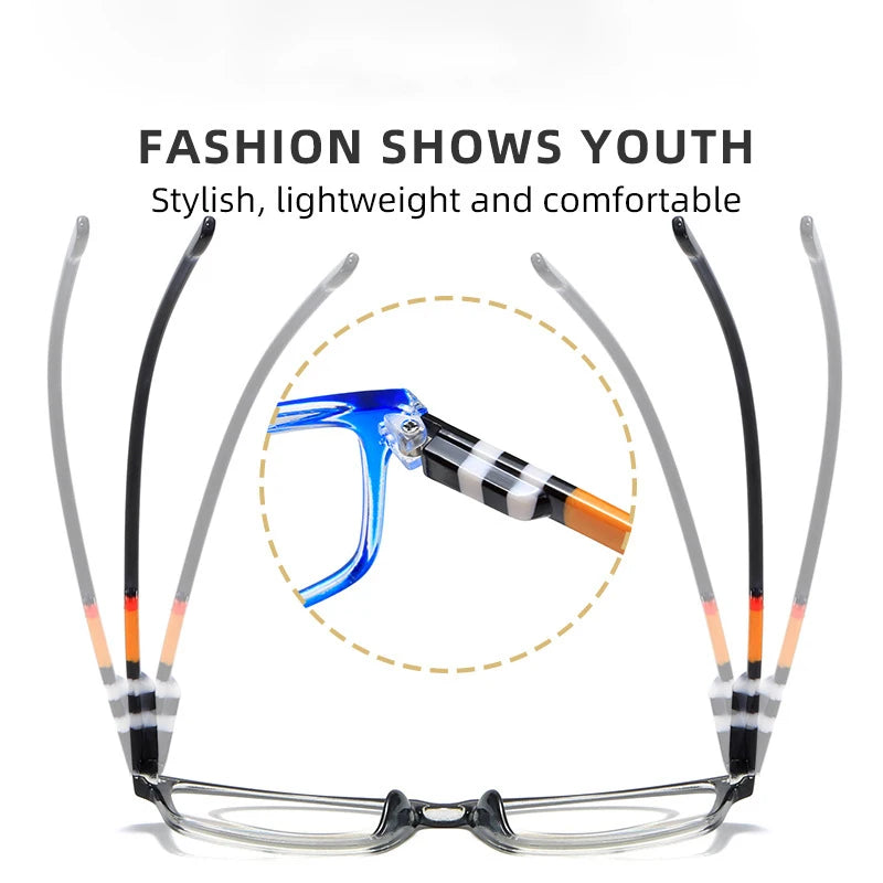 New Fashion Printing Anti-Blue Presbyopic Glasses Spring Leg Presbyopic Glasses HD Presbyopic Glasses for the Elderly