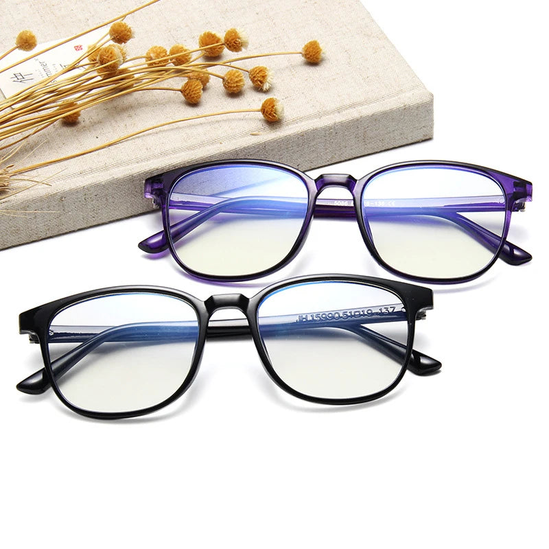 RMM Retro Mens Glasses Frame Fashion Computer Eyeglasses Frame Women Anti-Blue Light Transparent Clear Pink Plastic Glasses