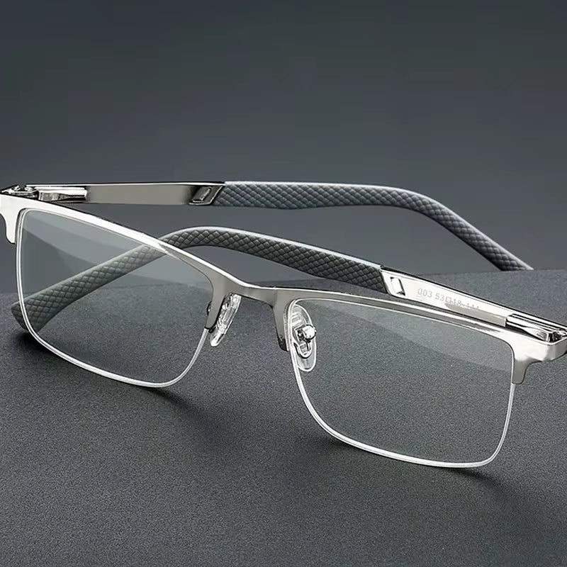 Men Reading Glasses Business Presbyopia Glasses Metal Frame anti Blue Light Eyeglasses Unisex Clear Glasses
