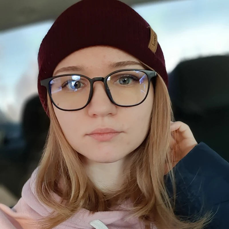 RMM Retro Mens Glasses Frame Fashion Computer Eyeglasses Frame Women Anti-Blue Light Transparent Clear Pink Plastic Glasses